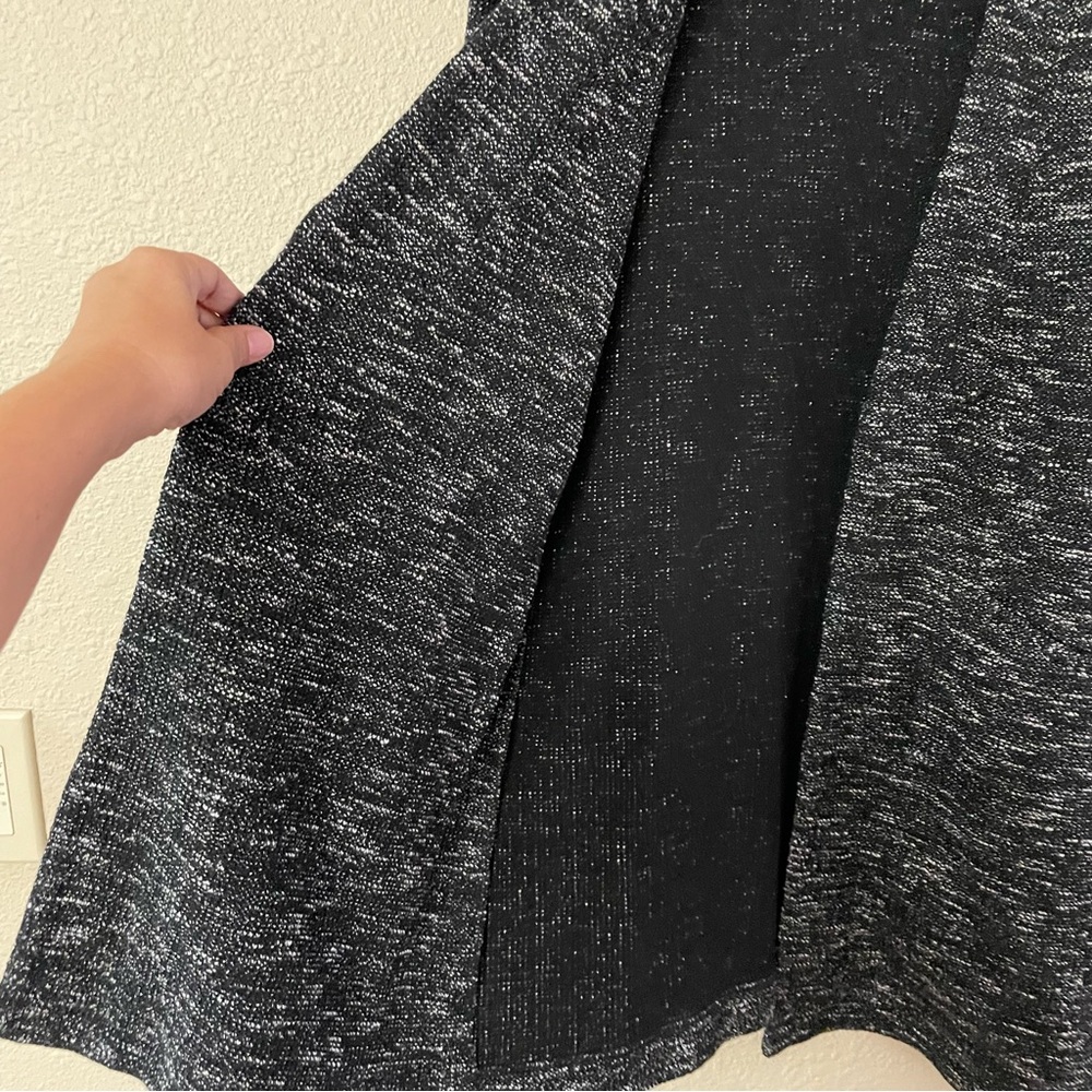 Eileen Fisher Micro Tweed Knit Long Cardigan Black White Textured Sz S B2 - Picture 6 of 14